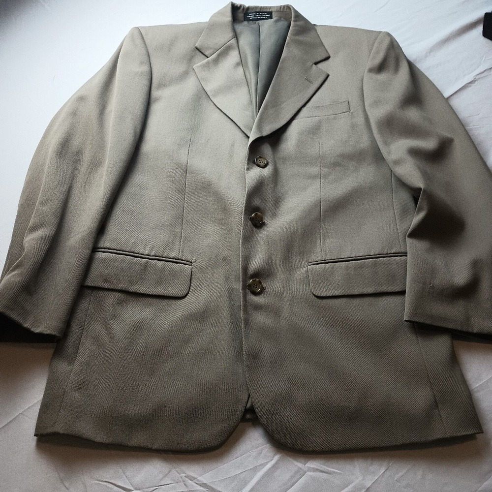 Carlo Vercelli Men's Beige Blazer Size 38R 100% Pure Virgin Wool